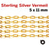 Sterling Silver Vermeil Paperclip chain, w/ 1 Micron Gold, 11 x 5 mm, (VM-182-SM)